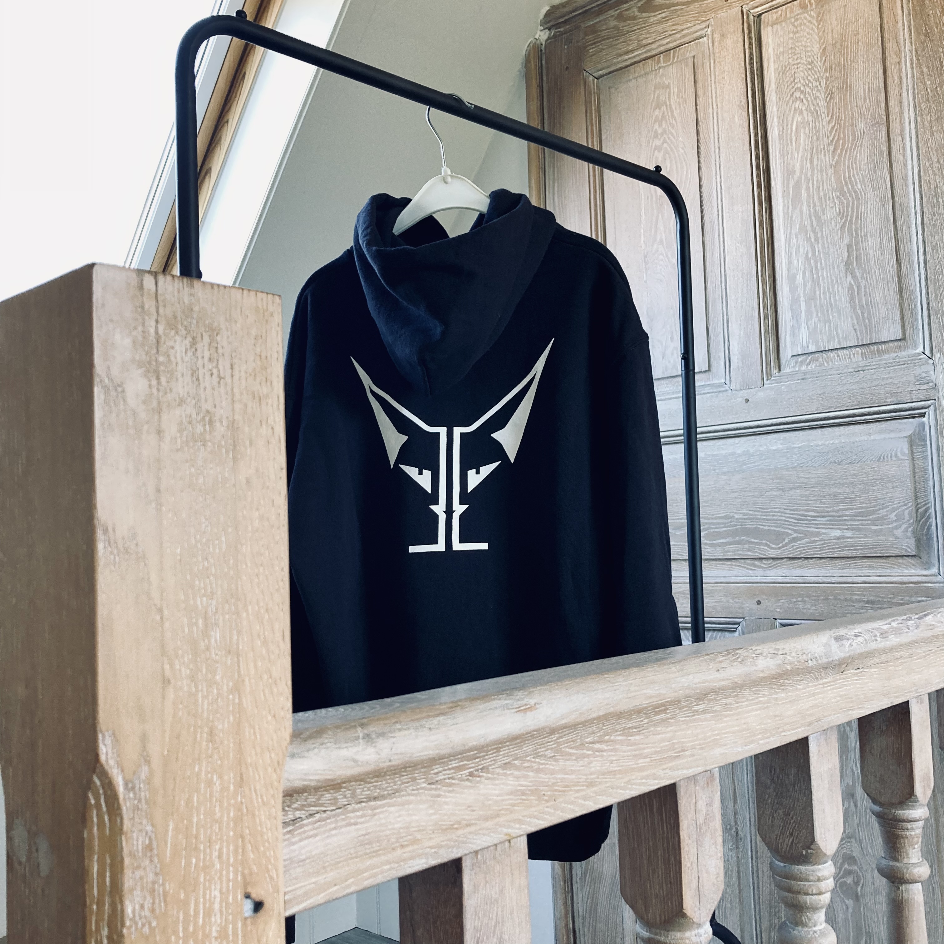 Logo back hoodie black