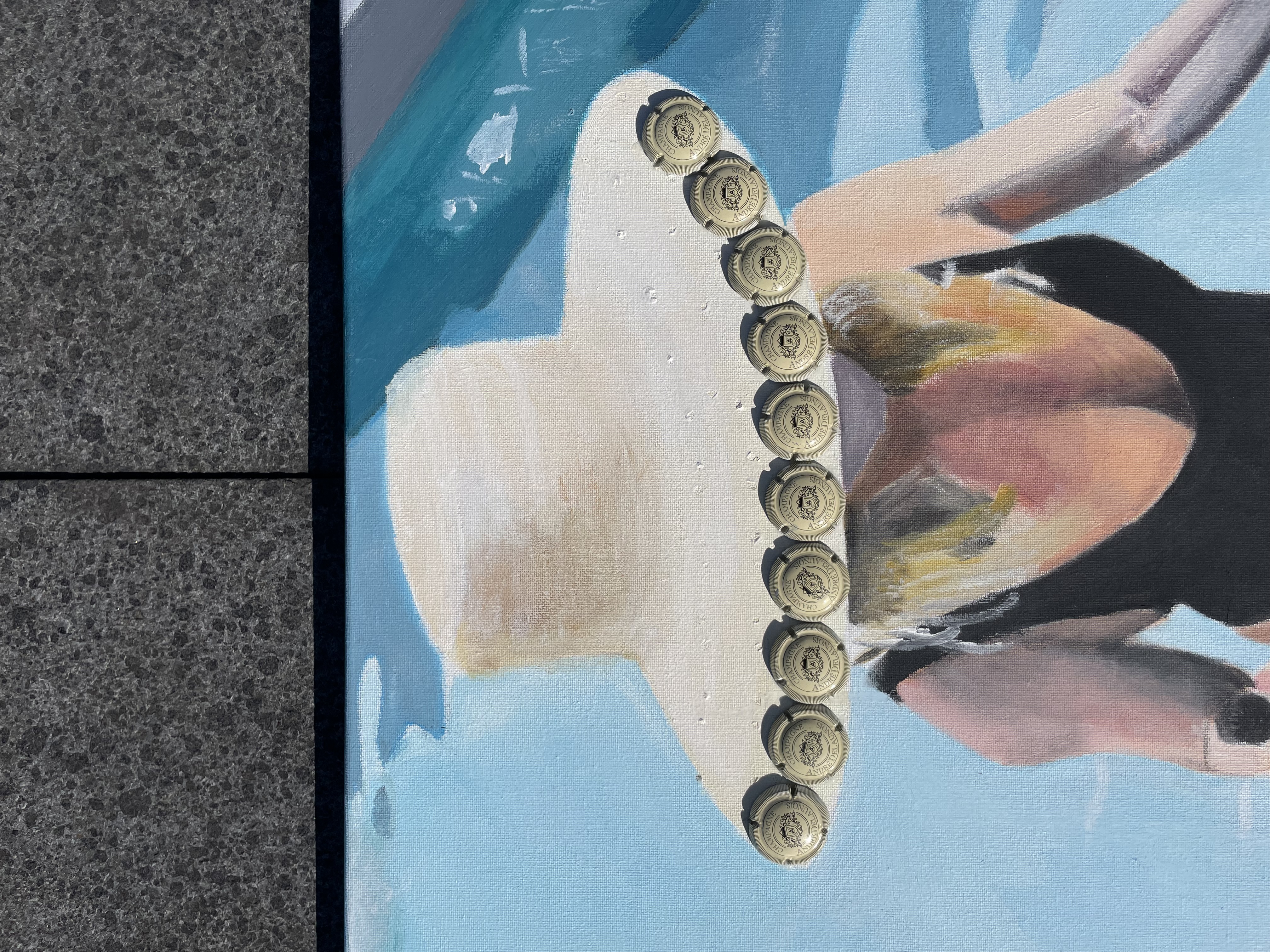 Girl by the pool, champagne cool