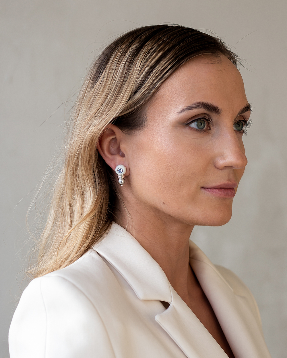 Auskarai "Naira", Blue/Grey