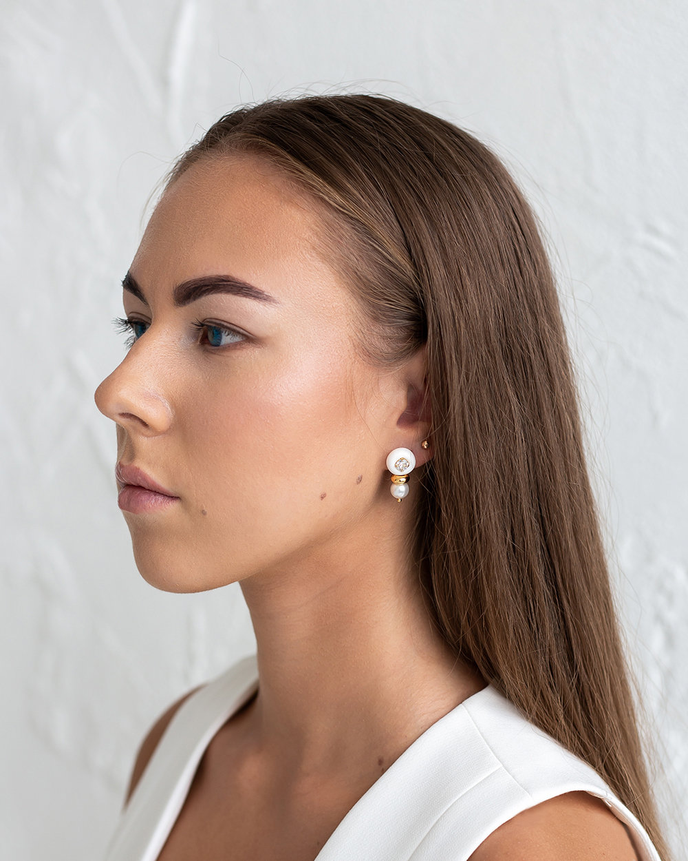 Auskarai "Naira", White