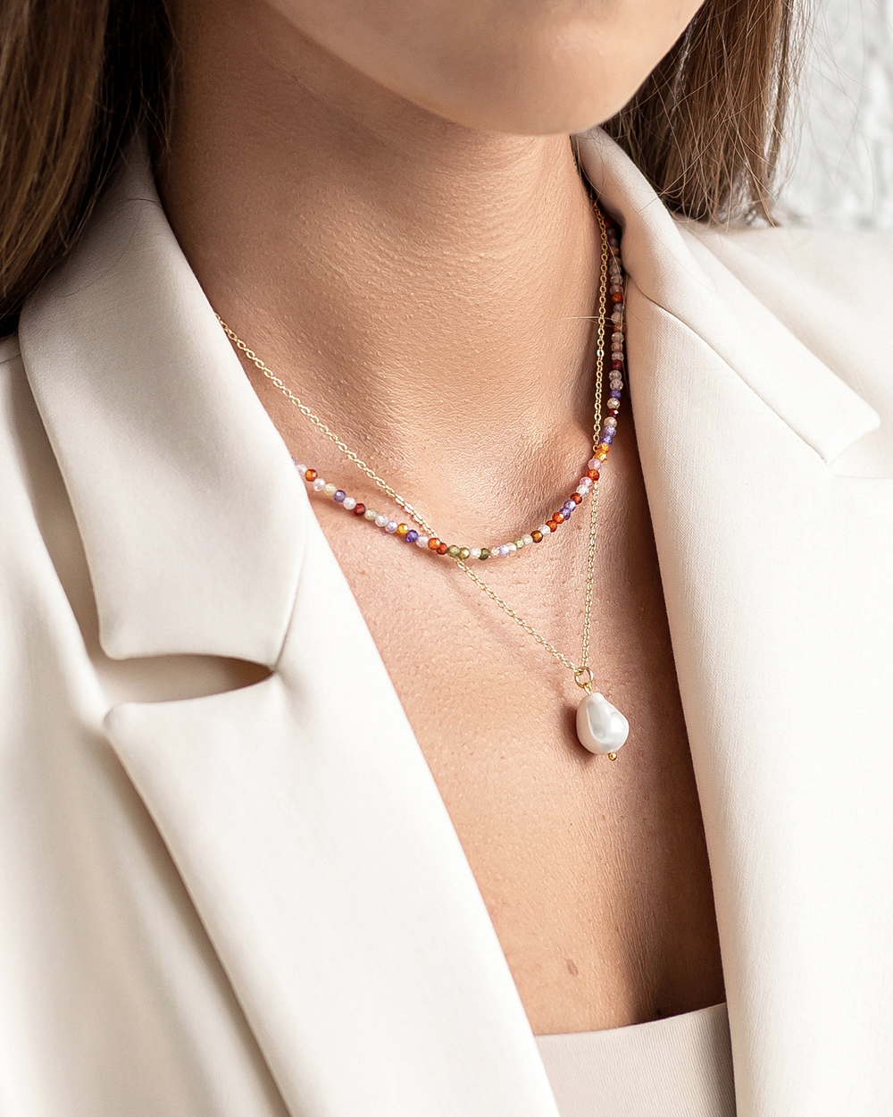 Vėrinys "Sparkle" su grandinėle, Multicolor