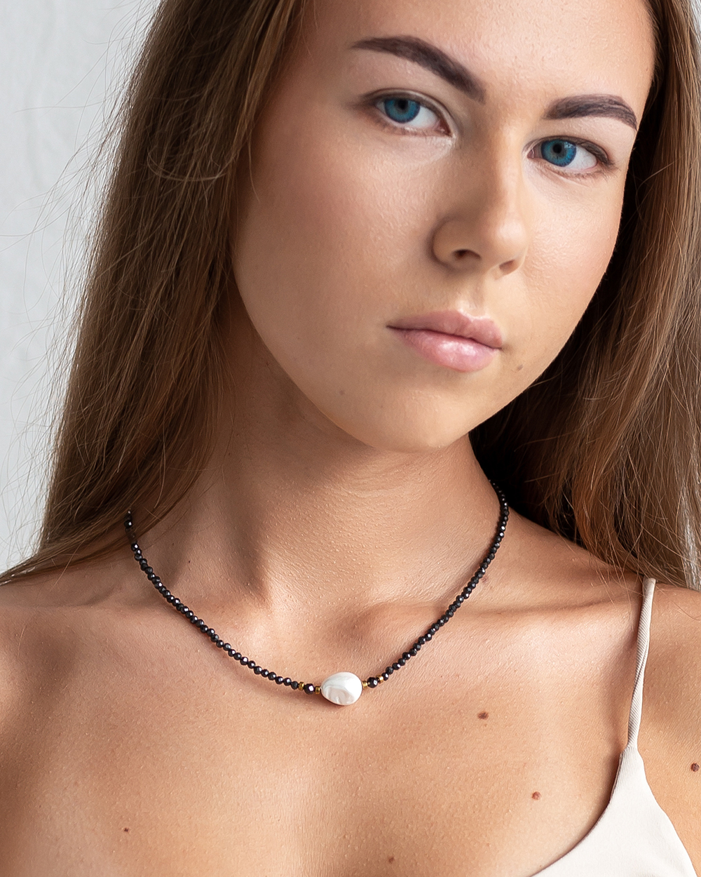 Vėrinys "Sparkle" su perlu, Black