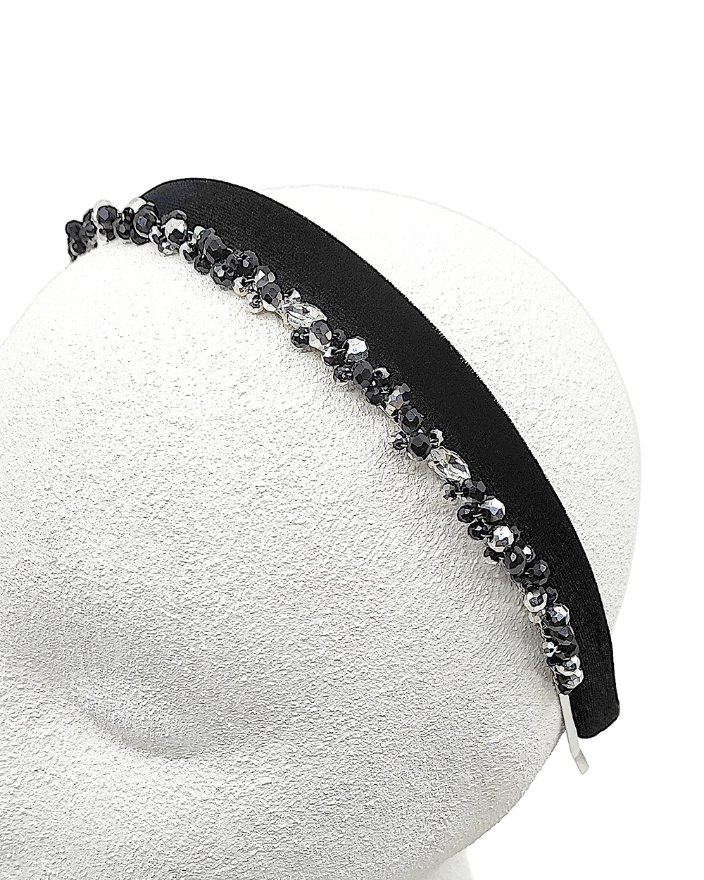 Lankelis su kristalais, Silver/Black