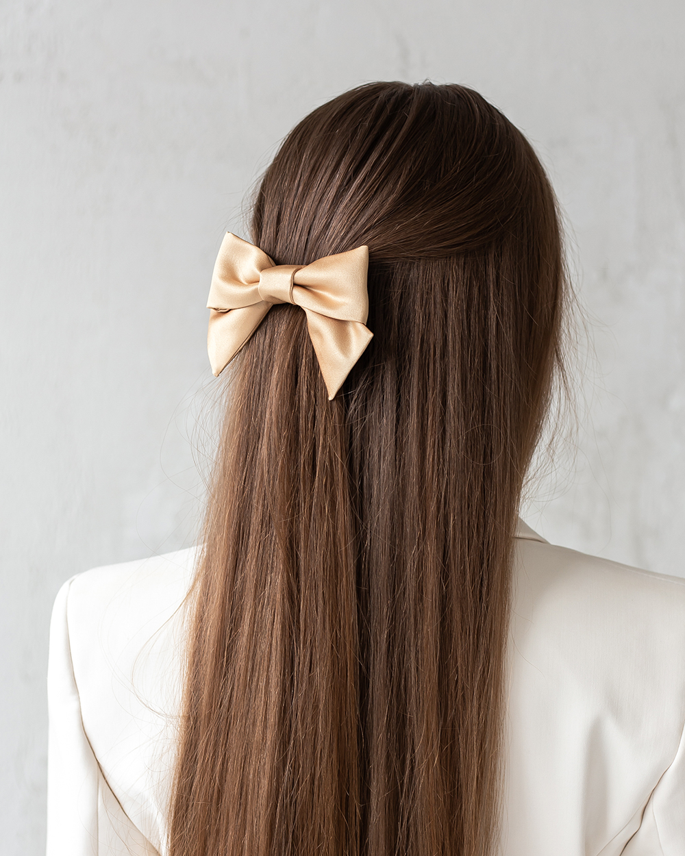 Mini satino kaspinėlis plaukams, Gold