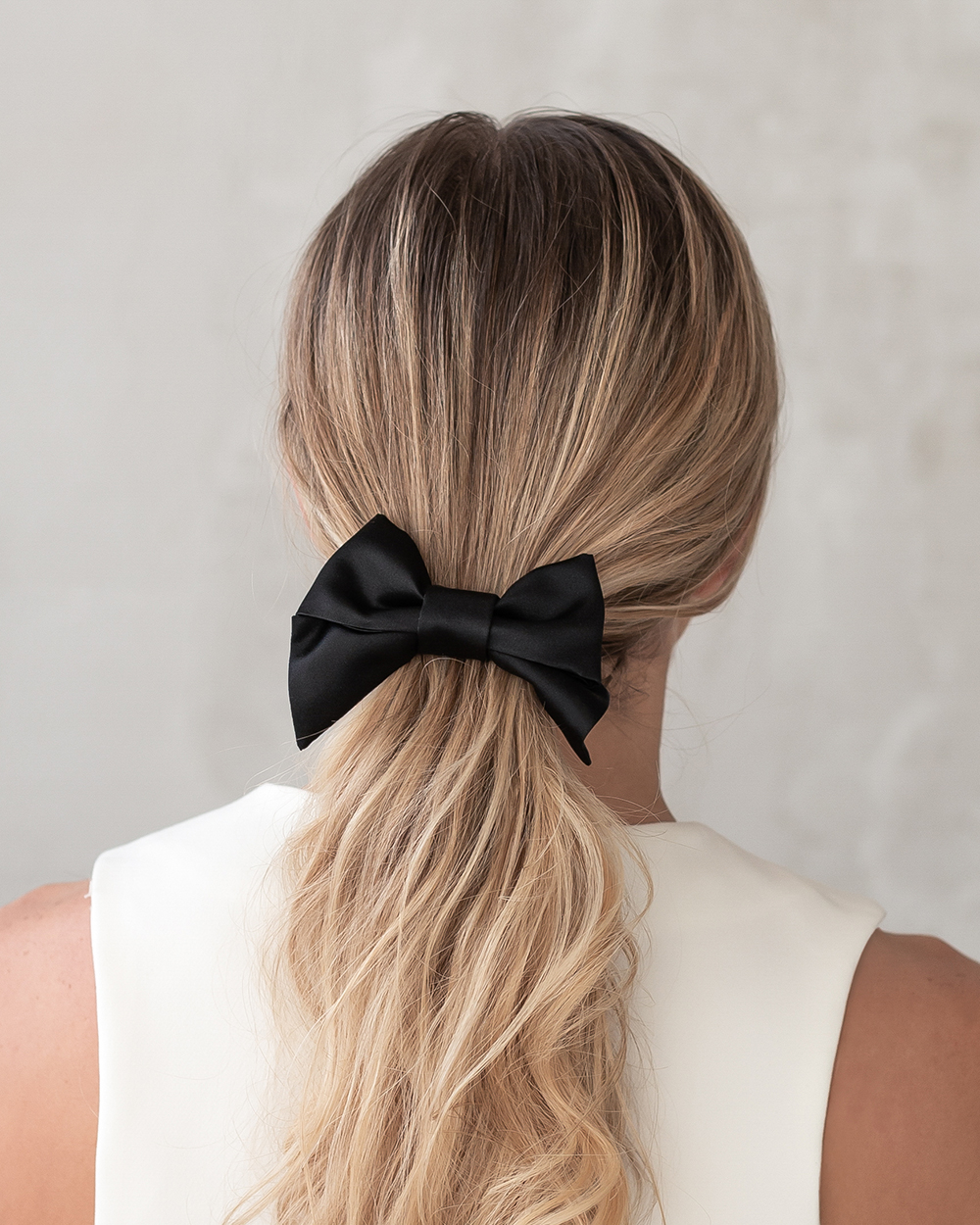 Mini satino kaspinėlis plaukams, Black