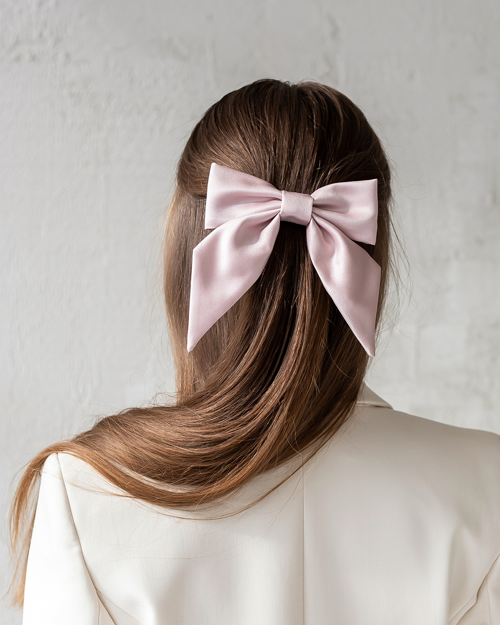 Satino kaspinas plaukams, Dusty Pink