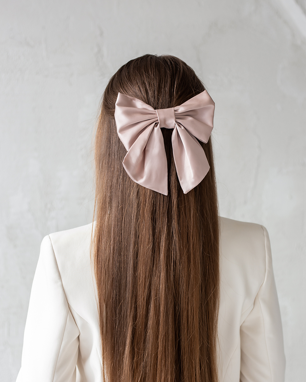 Dirbtinio šilko kaspinas plaukams, Dusty Pink