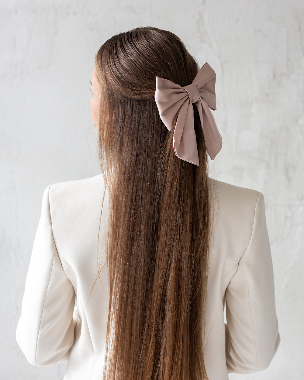 Dirbtinio šilko kaspinas plaukams, Dusty Pink