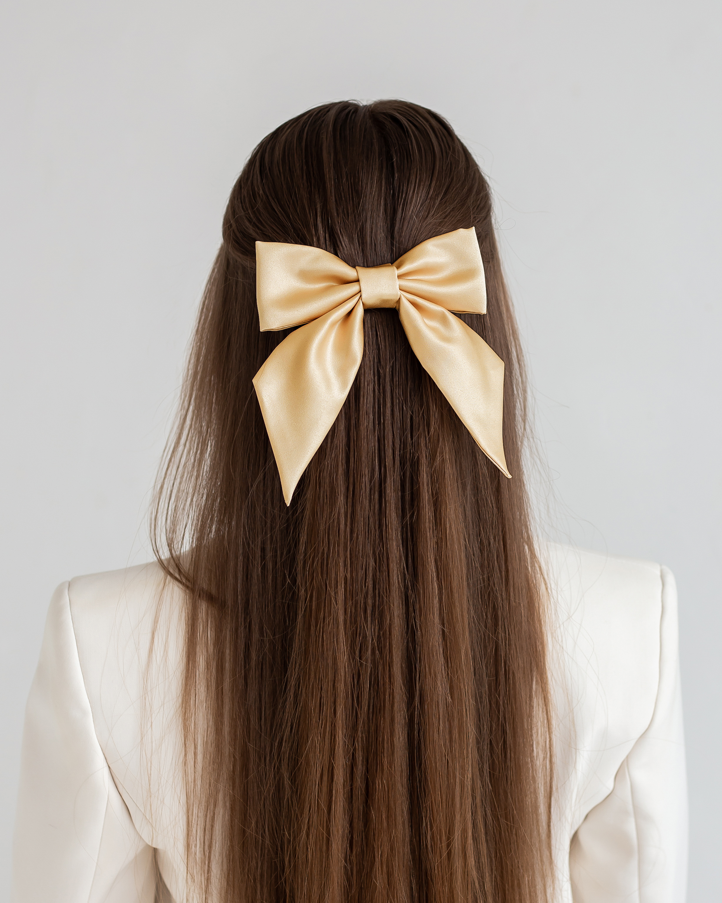 Satino kaspinas plaukams, Gold