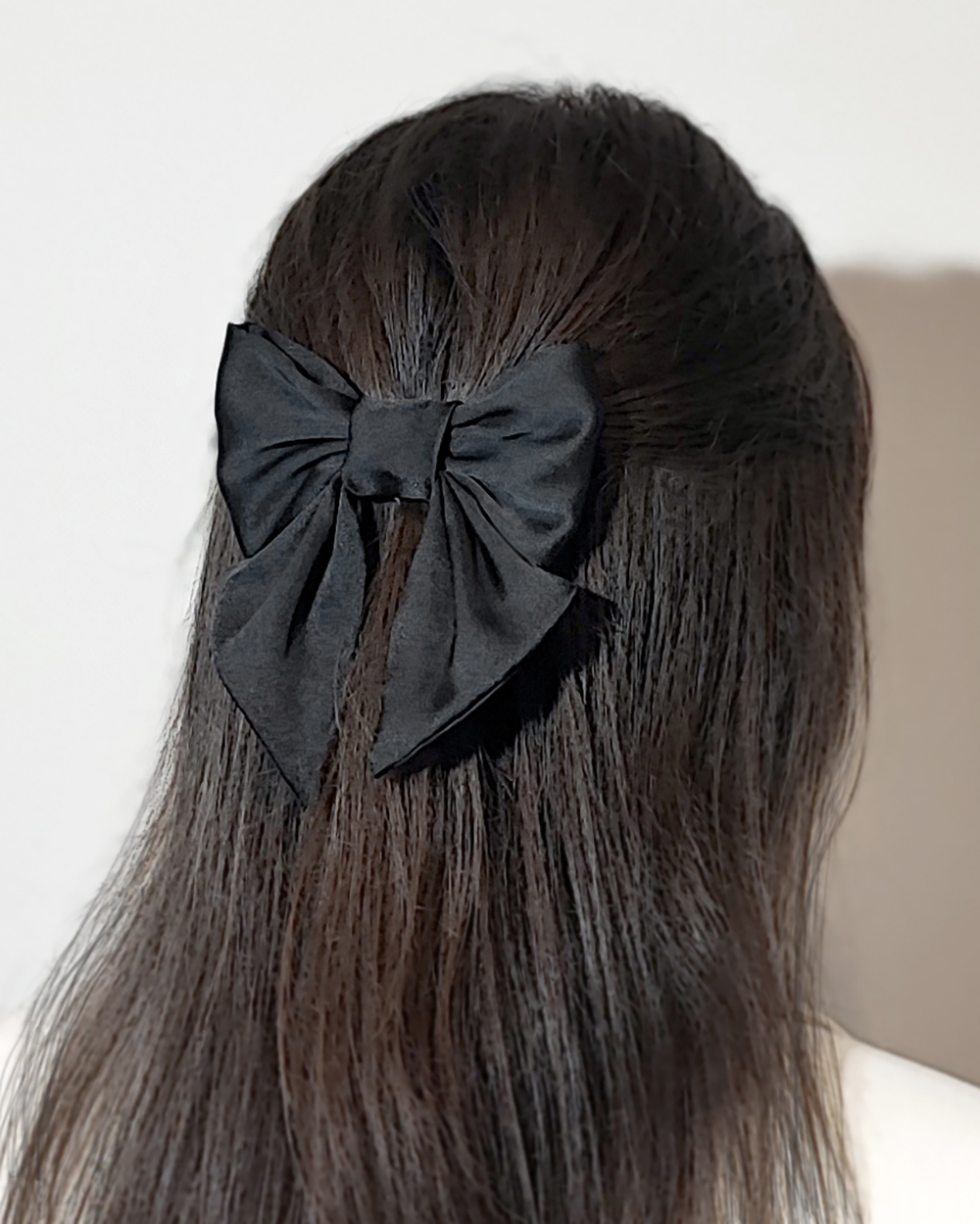 Mini dirbtinio šilko kaspinas plaukams, Black