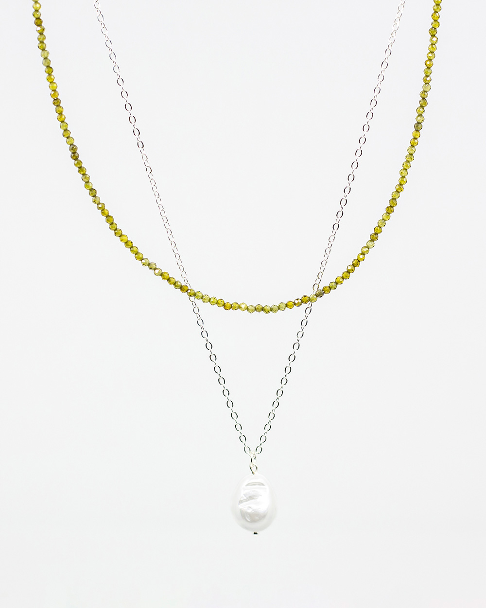 Vėrinys "Sparkle" su grandinėle, Moss Green