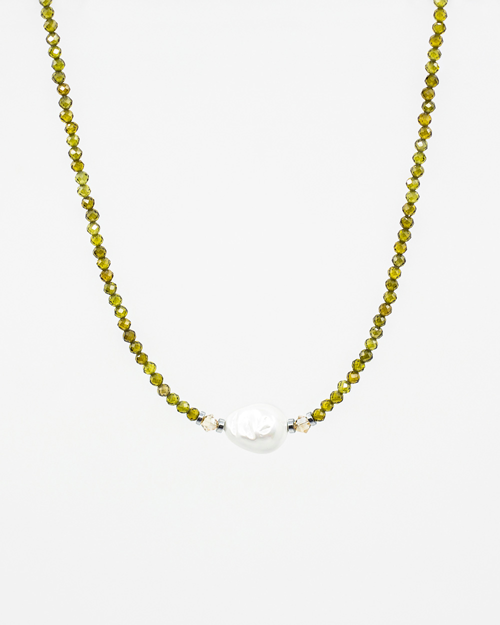 Vėrinys "Sparkle" su perlu, Moss Green