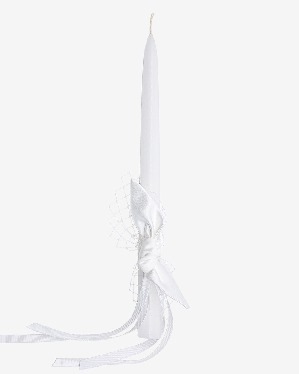 Krikšto žvakė su satino mazgeliu