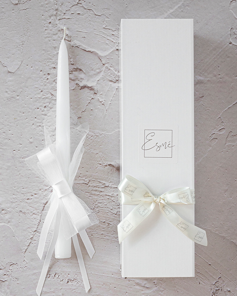 Krikšto žvakė su tinkliuko kaspinu