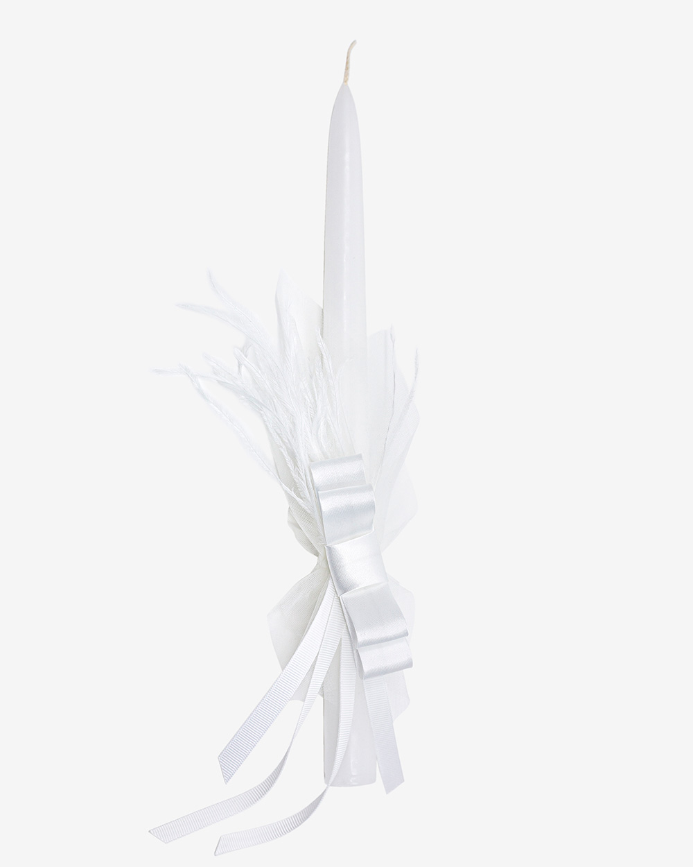 Krikšto žvakė su plunksnomis