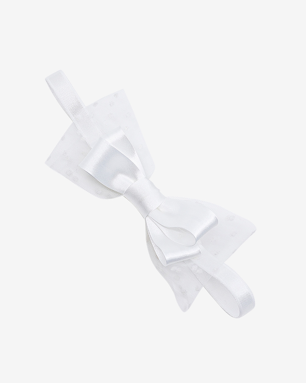 Galvajuostė su taškuoto tiulio kaspinu