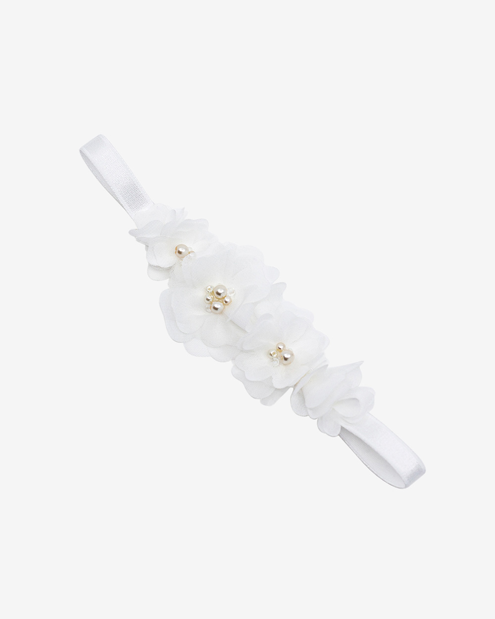 Galvajuostė su šifono gėlėmis