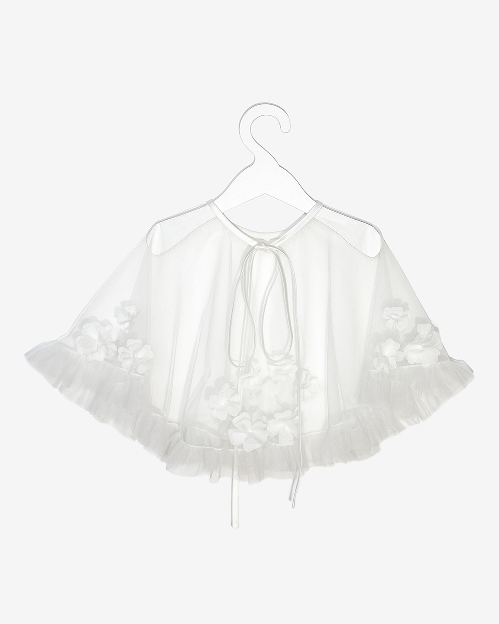 Krikštynų skraistė su rankų darbo gėlėmis