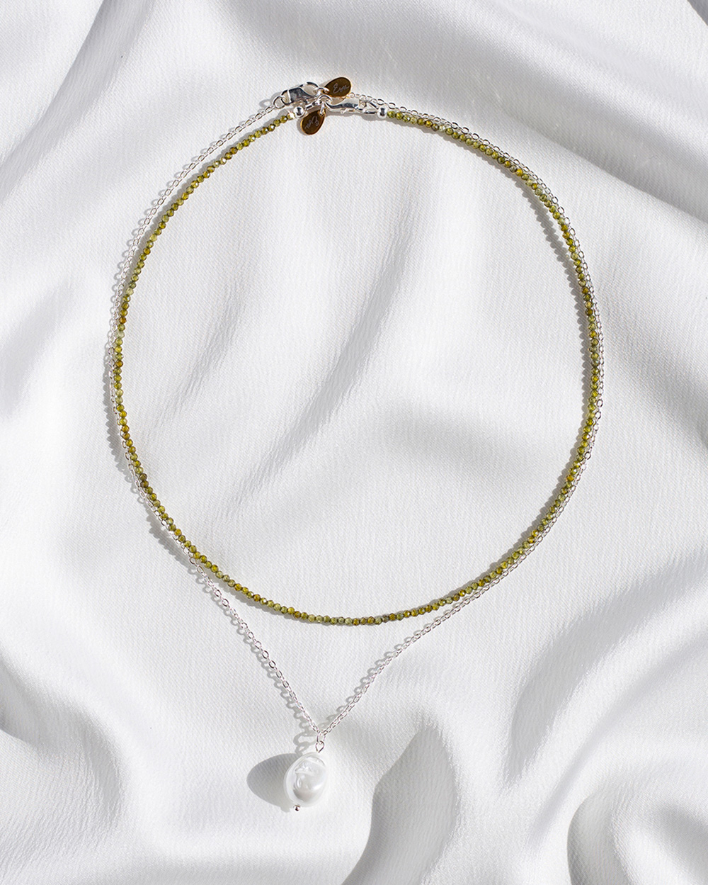 Vėrinys "Sparkle" su grandinėle, Moss Green