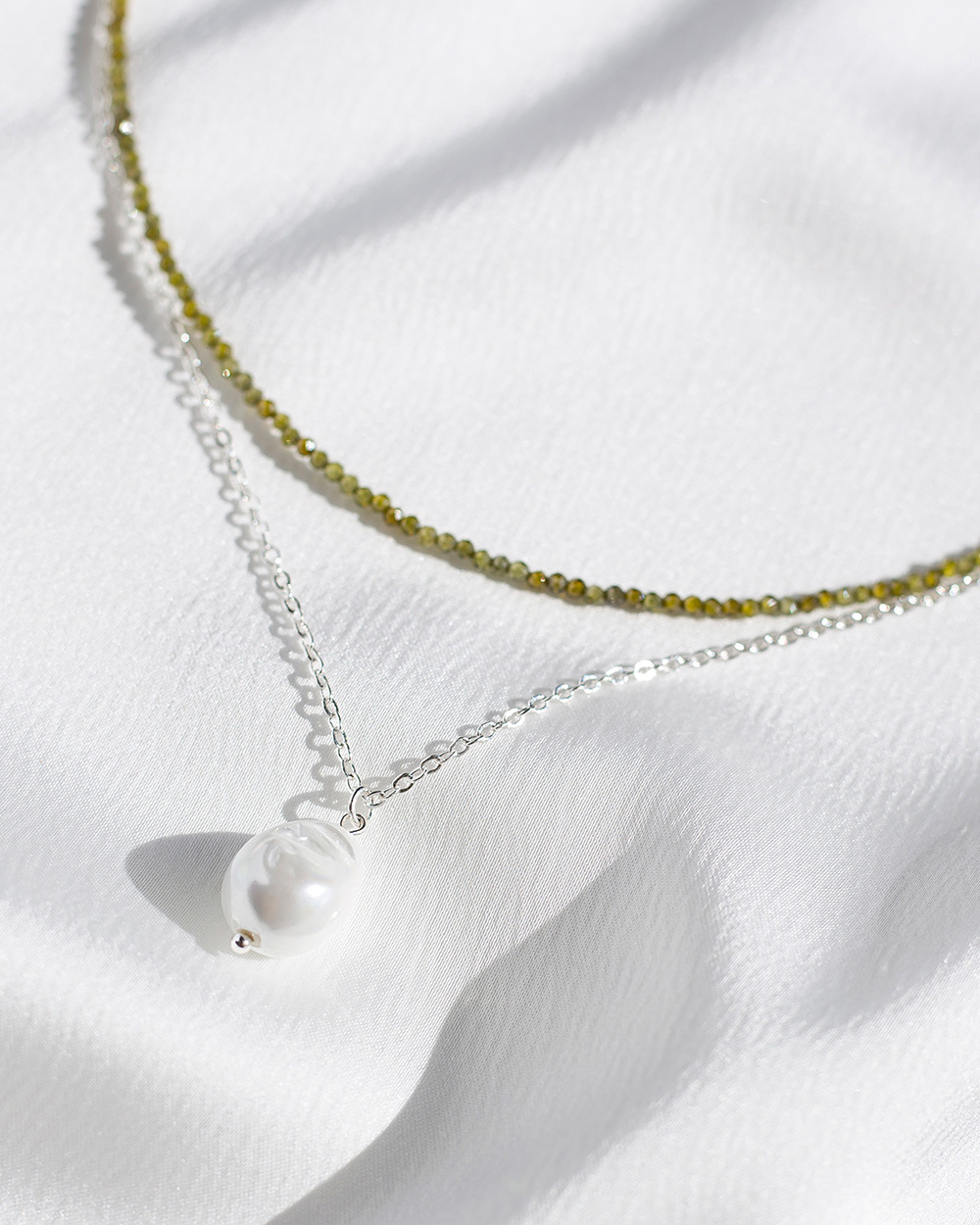 Vėrinys "Sparkle" su grandinėle, Moss Green