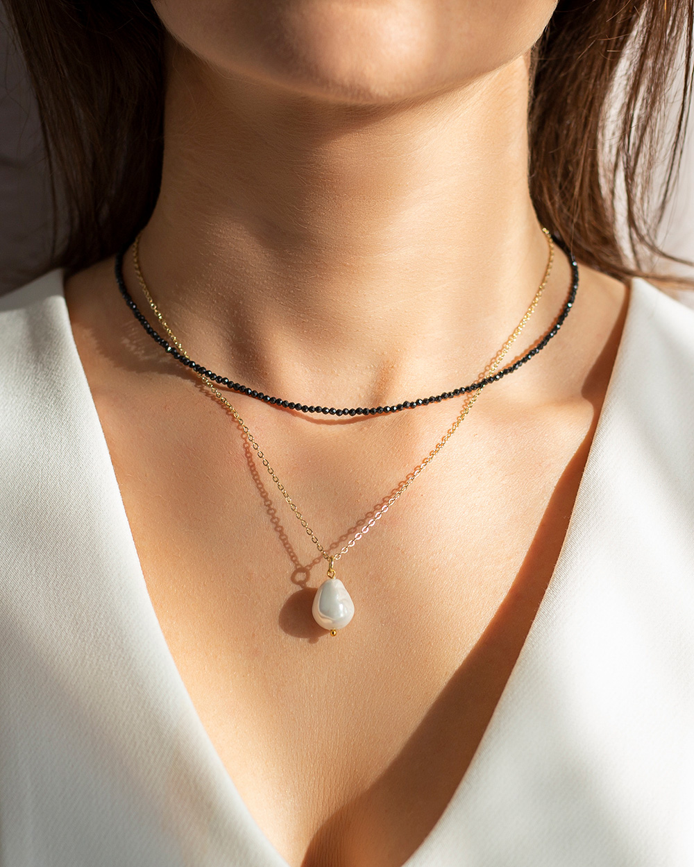 Vėrinys "Sparkle" su grandinėle, Black