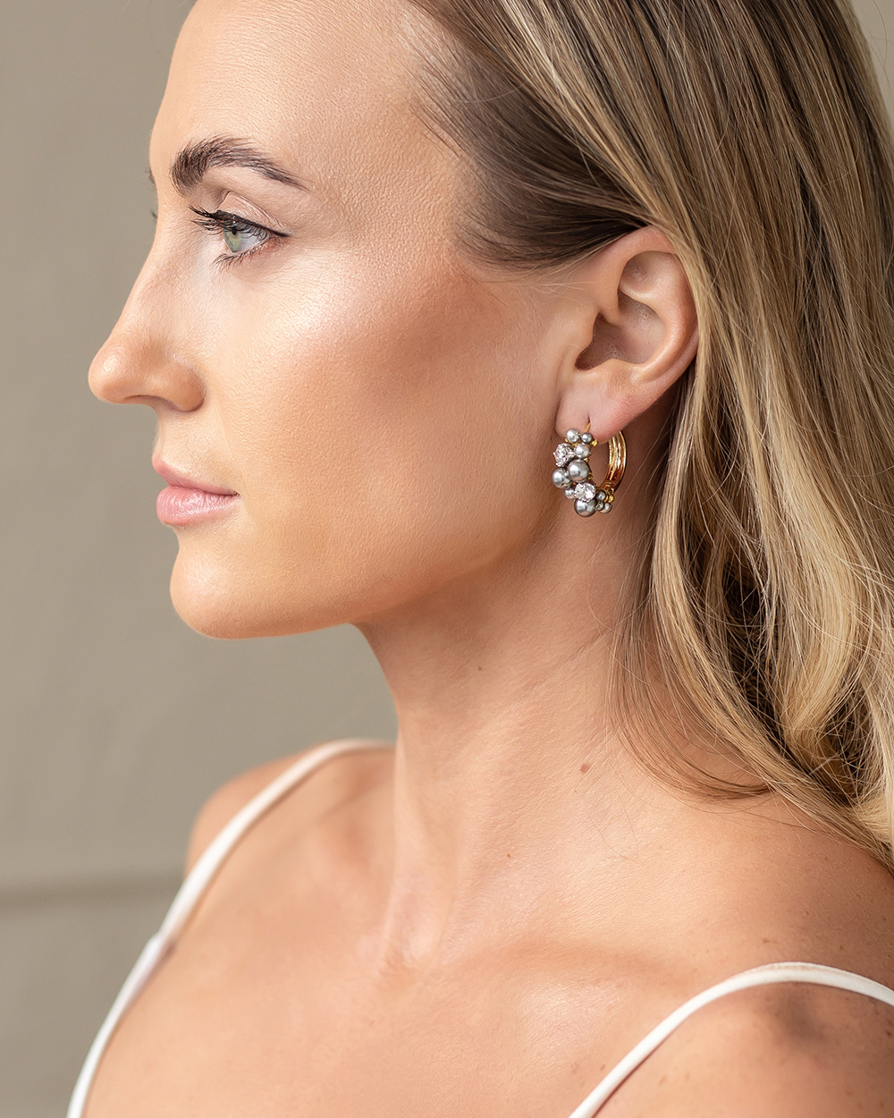 Auskarai "Crystal" Grey