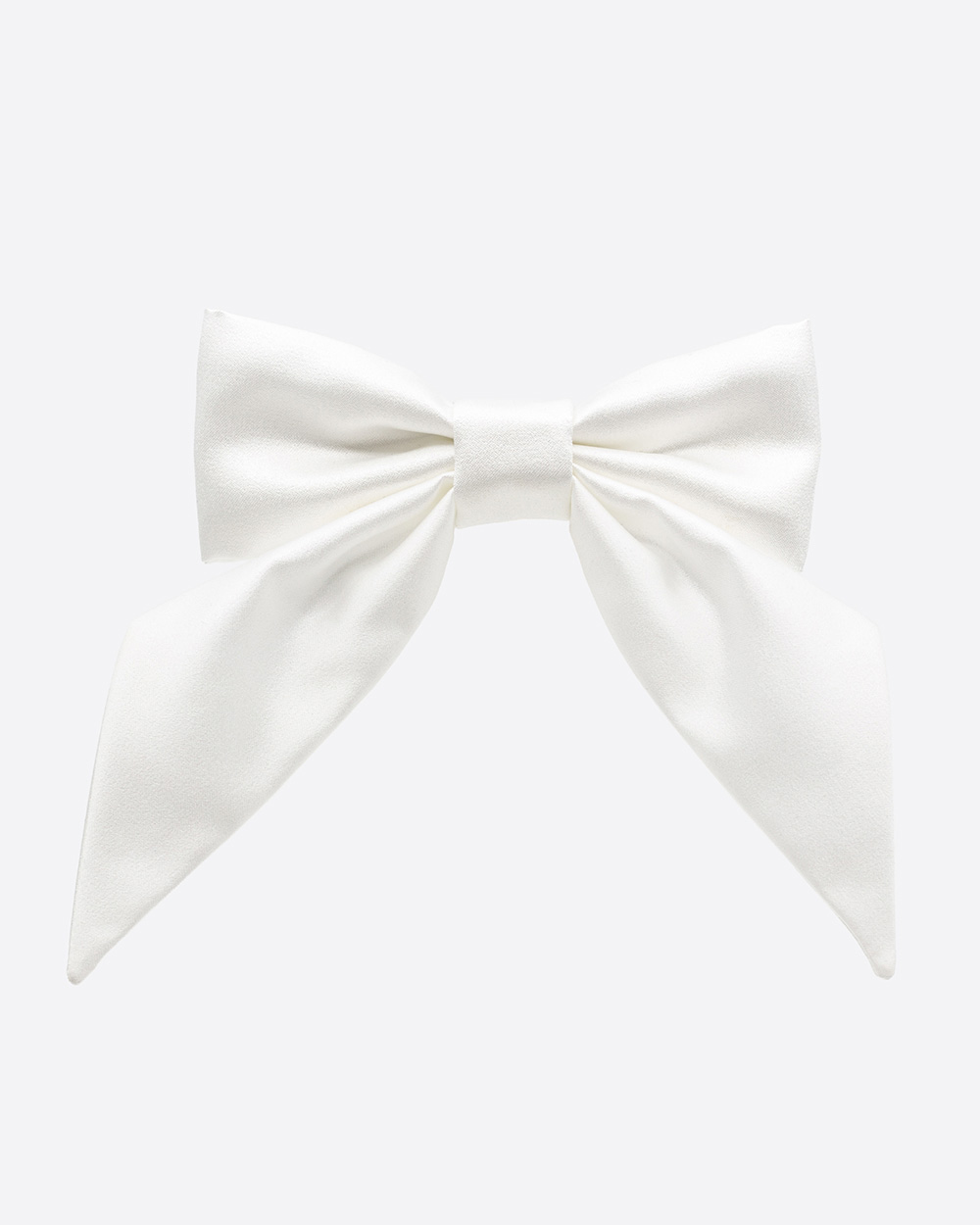 Satino kaspinas plaukams, White