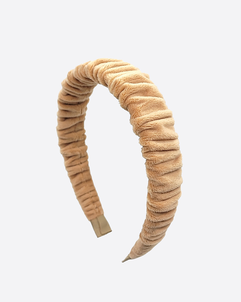 Rauktas veliūrinis lankelis, Dusty Pink