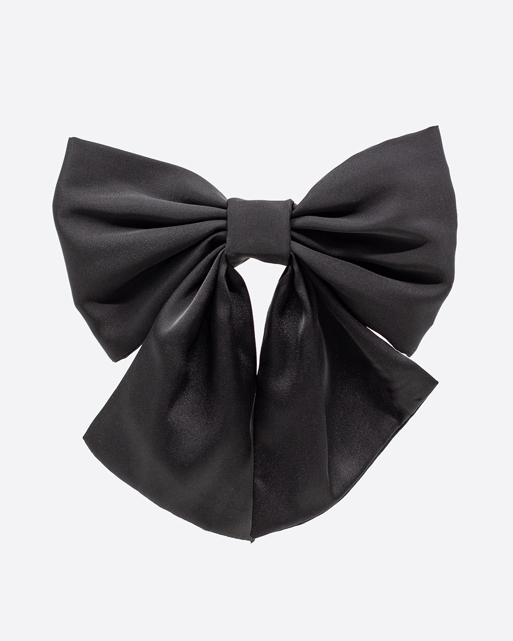 Juodas dirbtinio šilko kaspinas plaukams