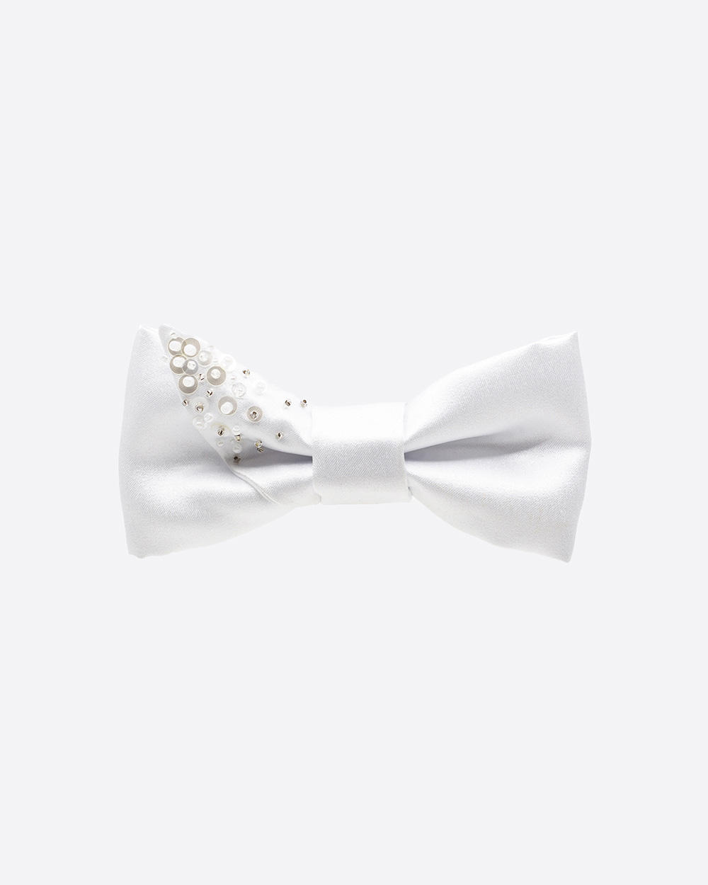 Satino kaspinėlis - segtukas White