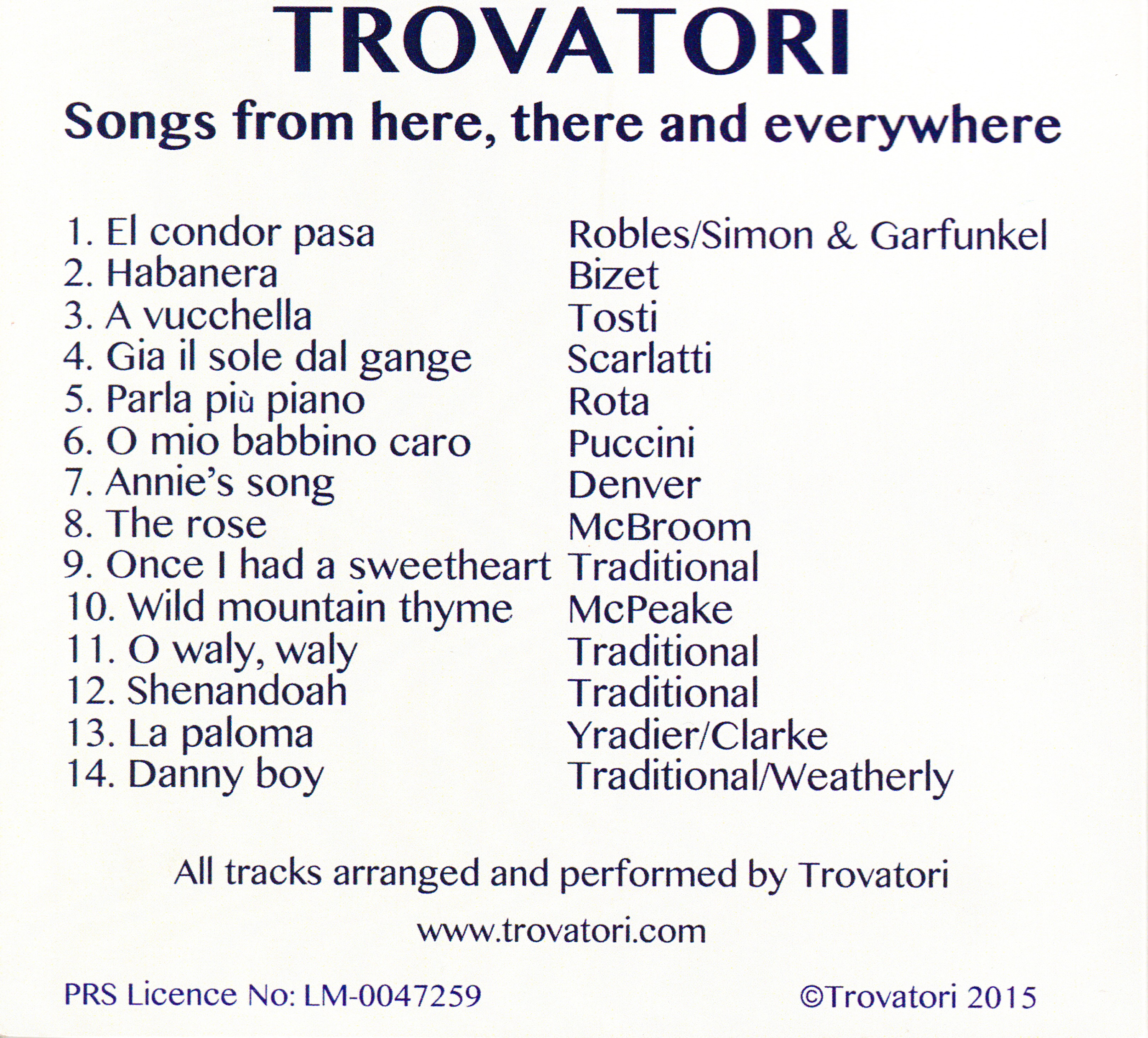 Songs from here, there and everywhere