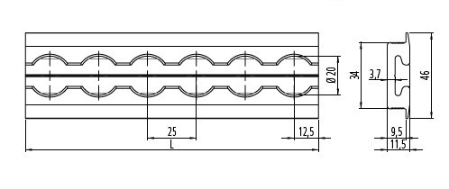 Tvirtinimo juosta (įleidžiama) - Airline - 3 variantas