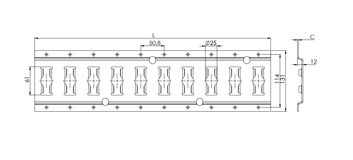 Combi krovinių tvirtinimo juosta - 3m. ilgio