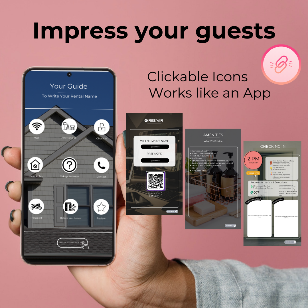 AirBnB / Vrbo / Rental Interactive Welcome Book Template