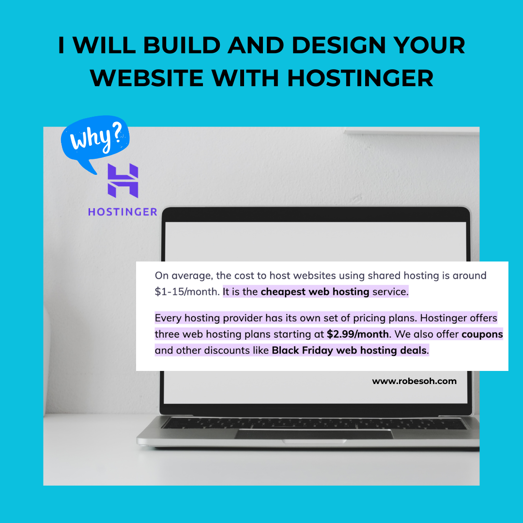I will build and design your website with Hostinger