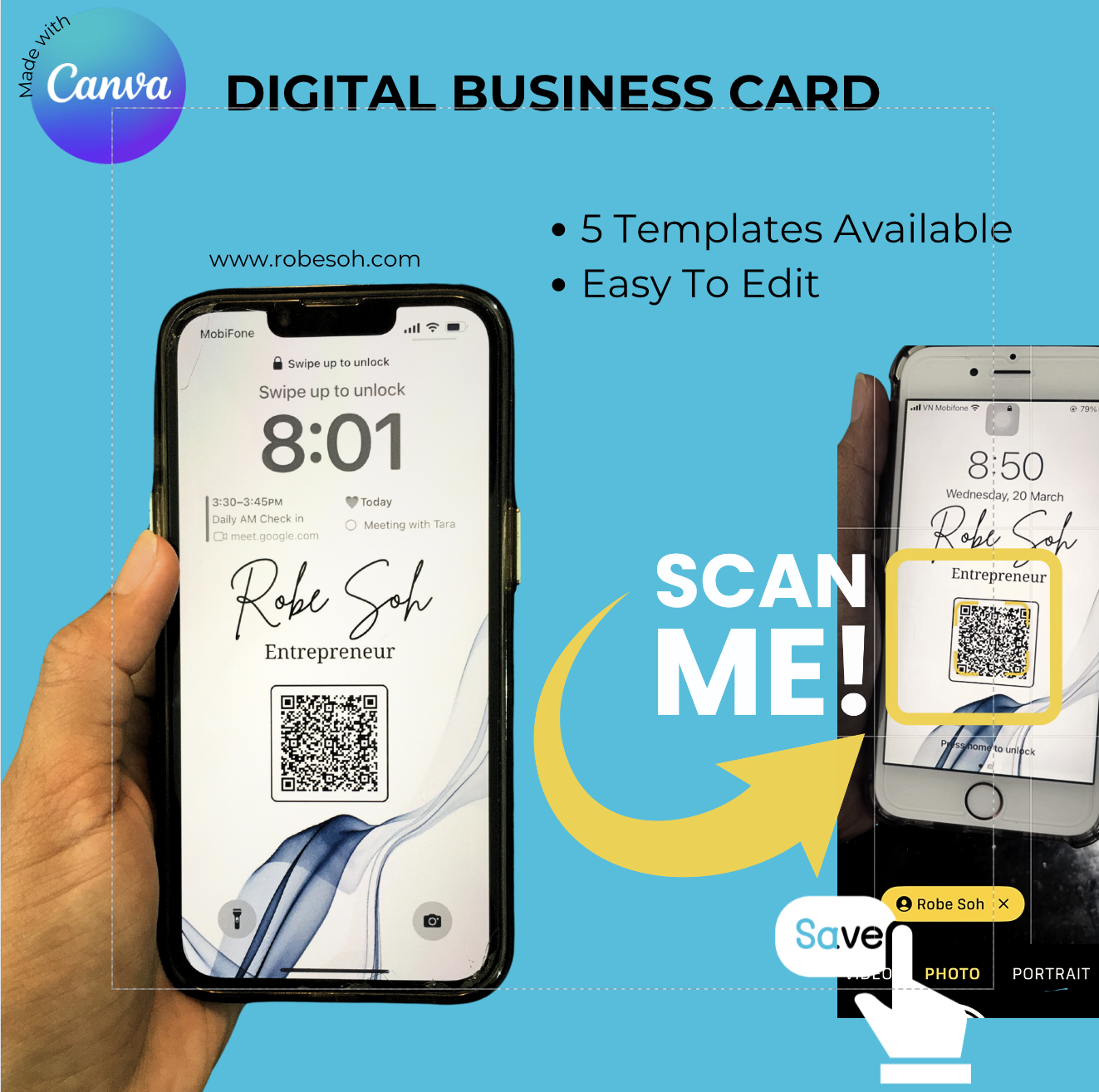 Digital Business Card | Phone Wallpaper Business Card