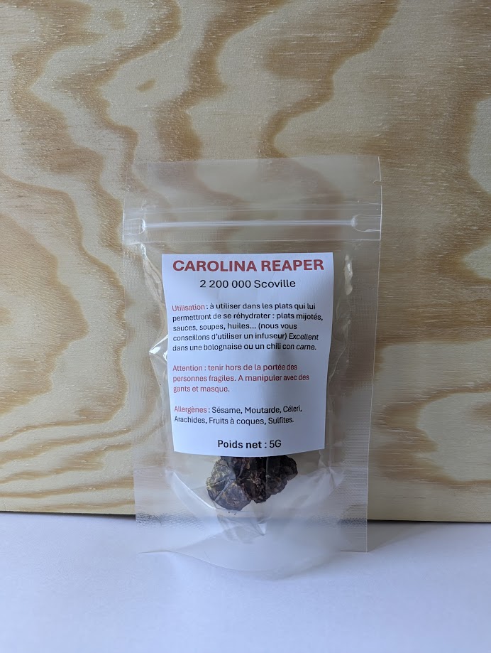 Piments Carolina Reaper séchés