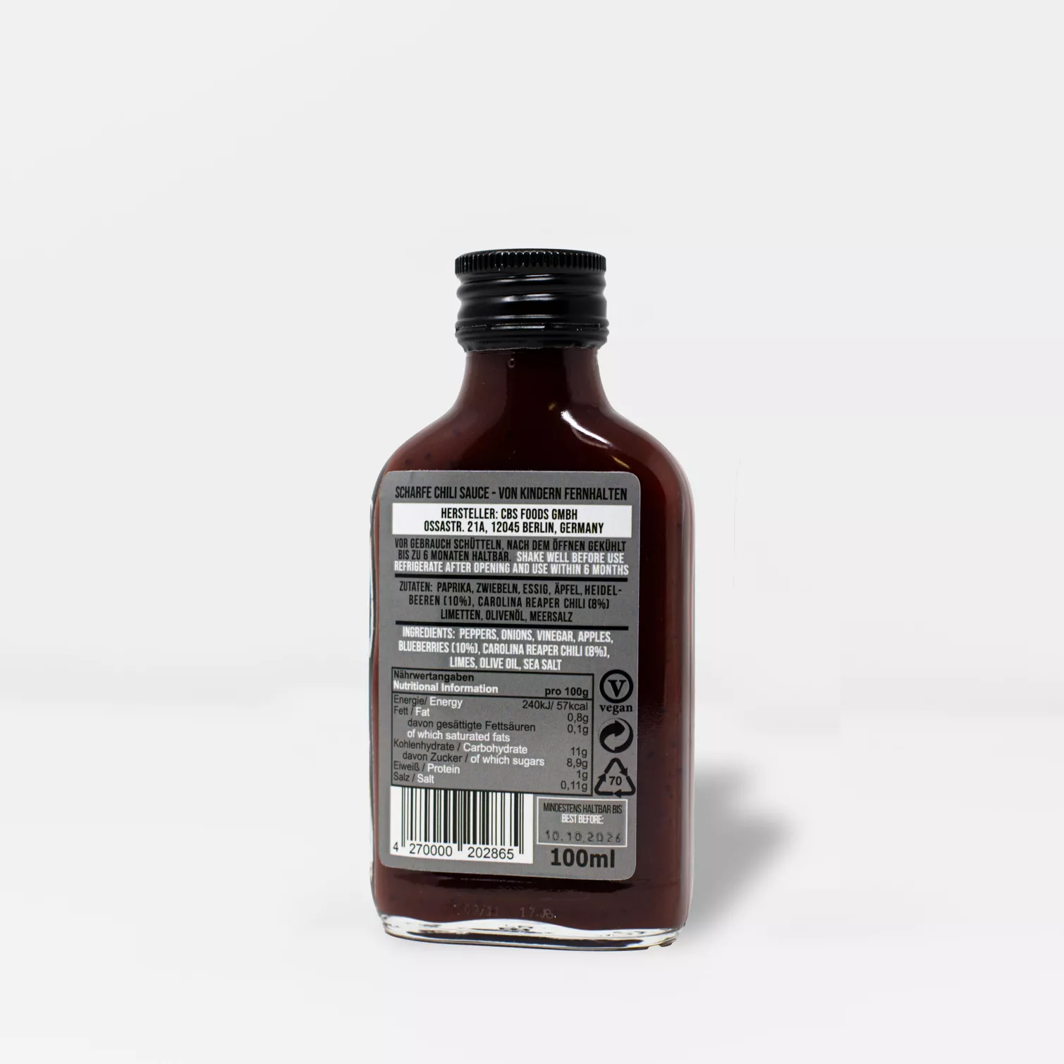 Crazy Bastard Hot Sauce - Carolina Reaper et Myrtilles