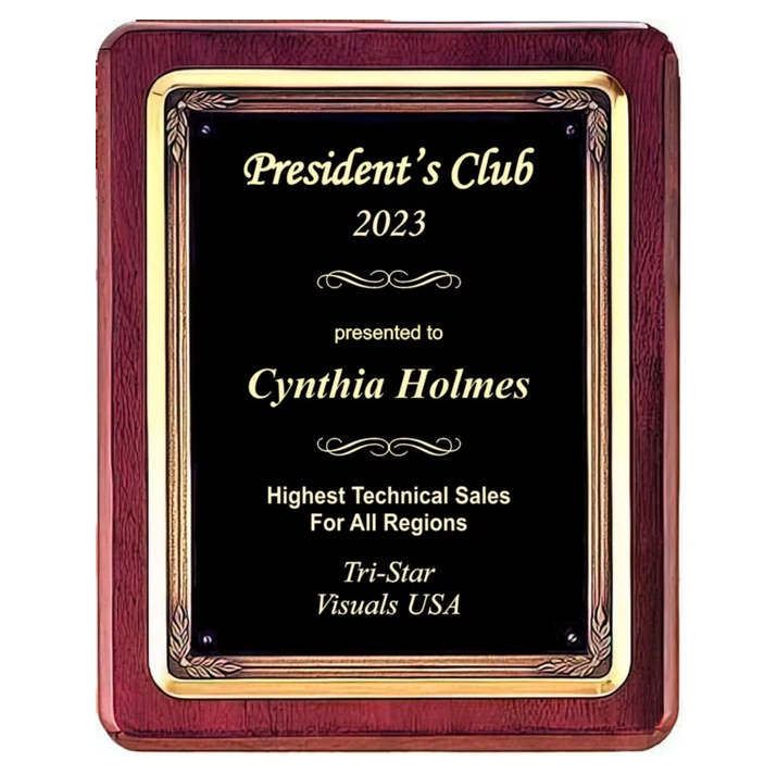 Executive Bronze Frame Engraved Plaque