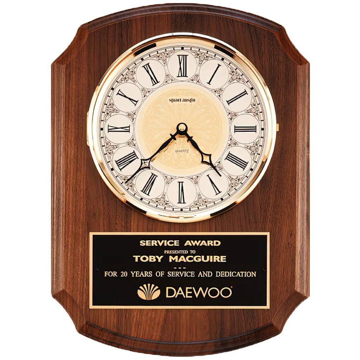 Executive Contour Clock Engraved Plaque