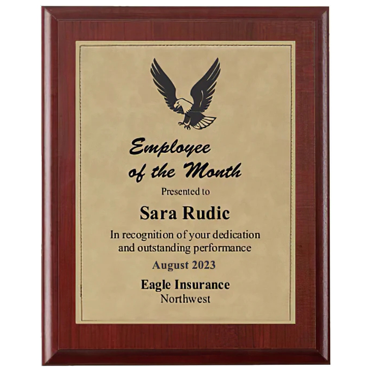 Tan Leather Engraved Plaque