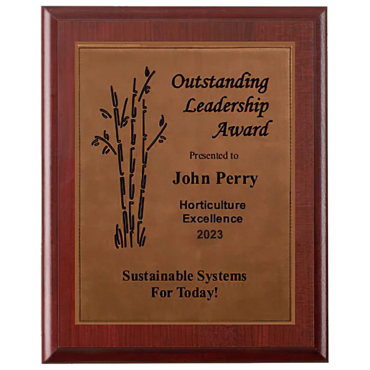 Brown Leather Engraved Plaque