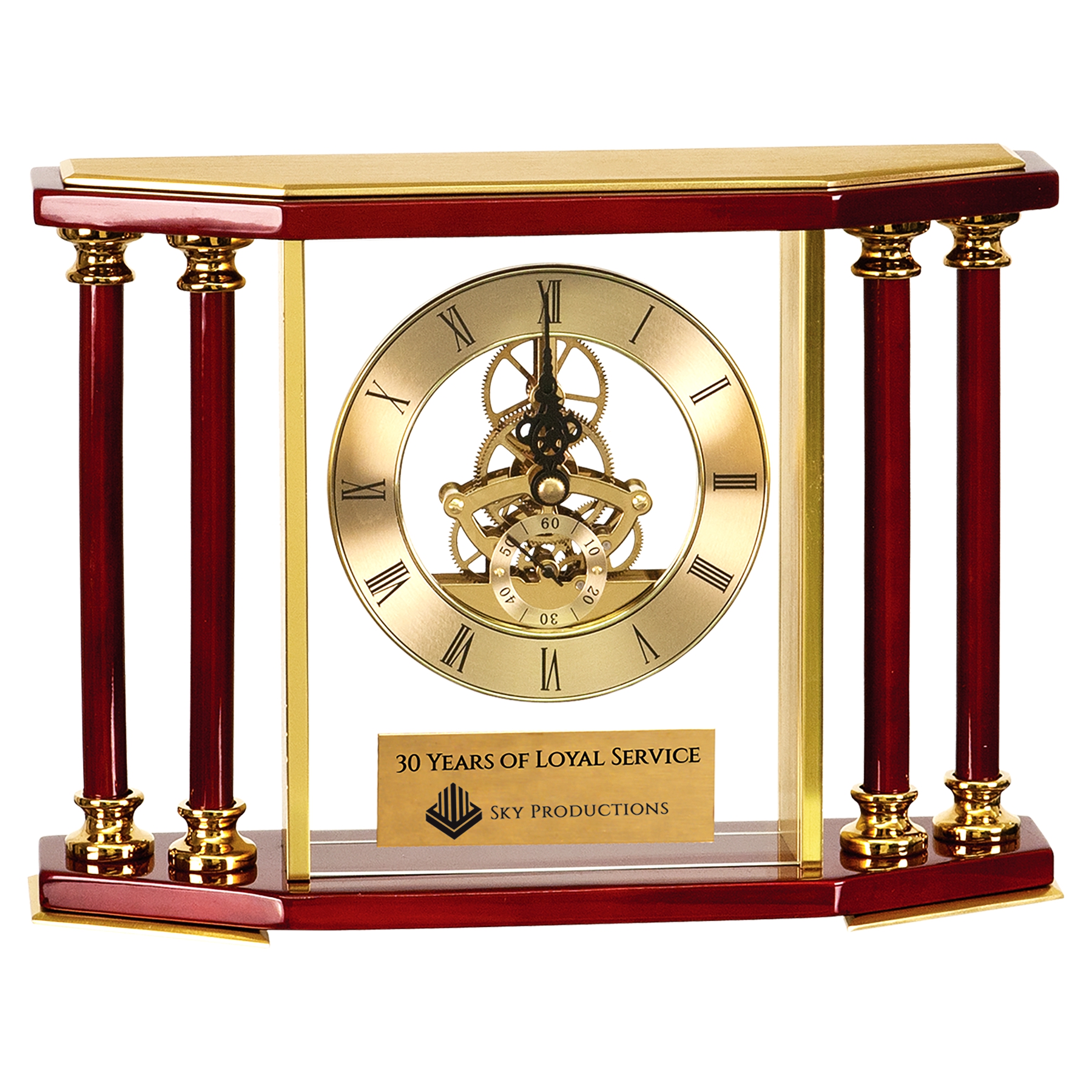 Novo Pillars Skeleton Clock