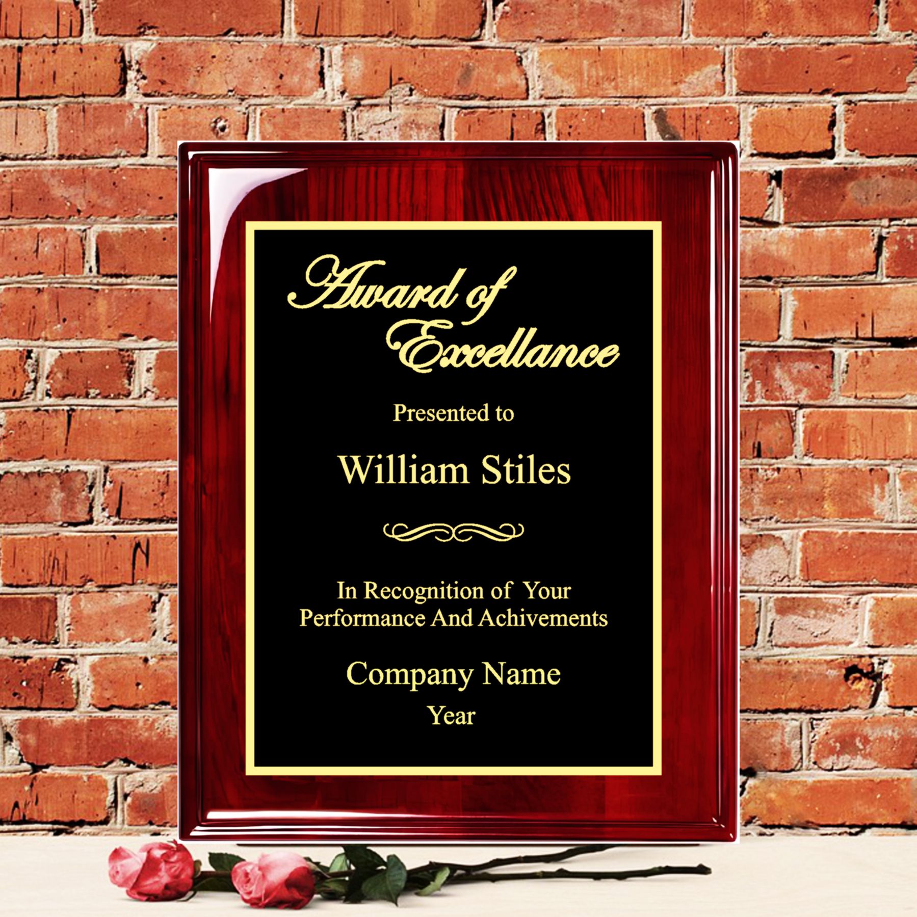 Premier Award of Excellence Customizable Plaque
