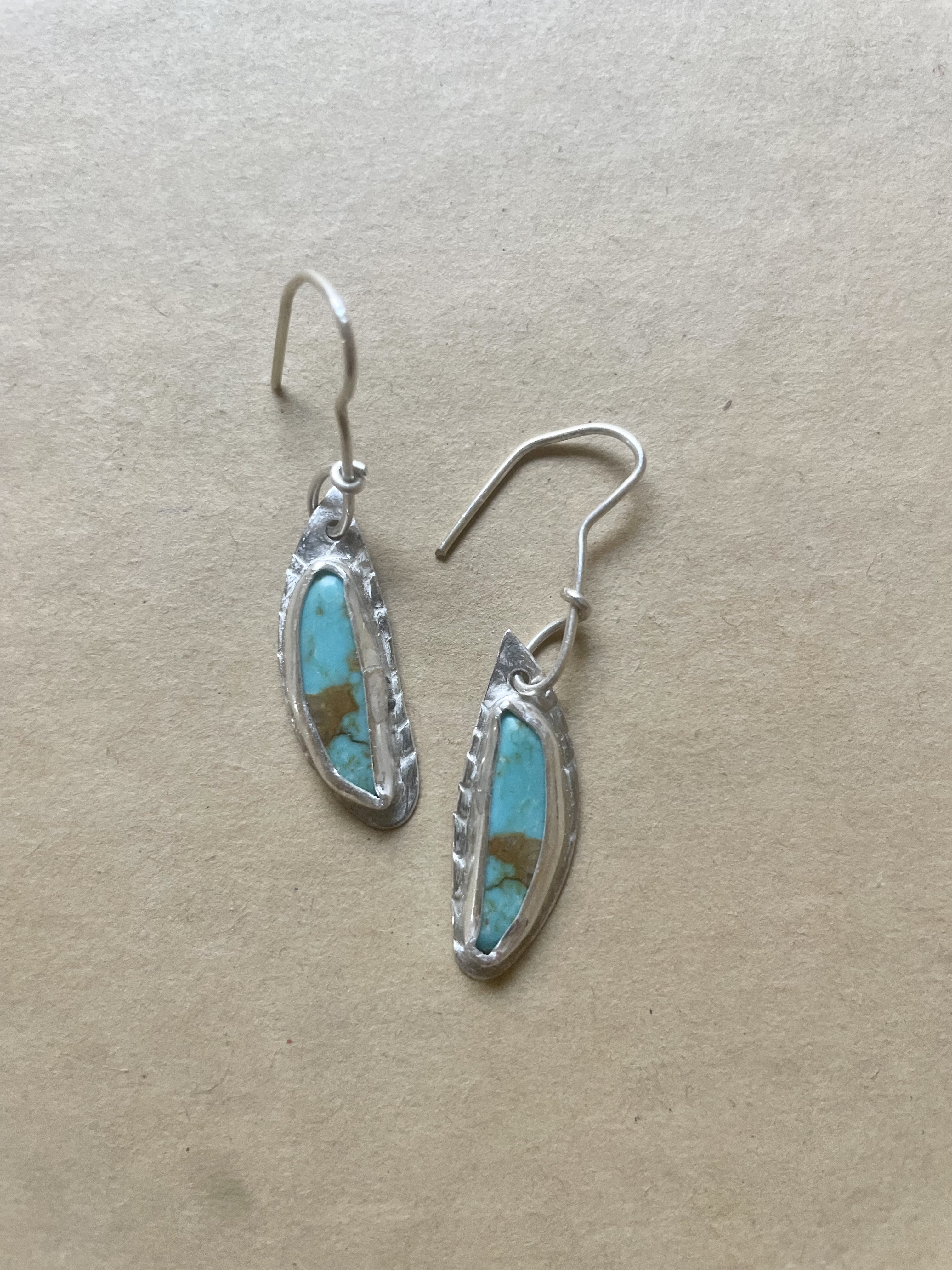 "Buffalo Road" Red Mountain Turquoise Earrings in Sterling Silver