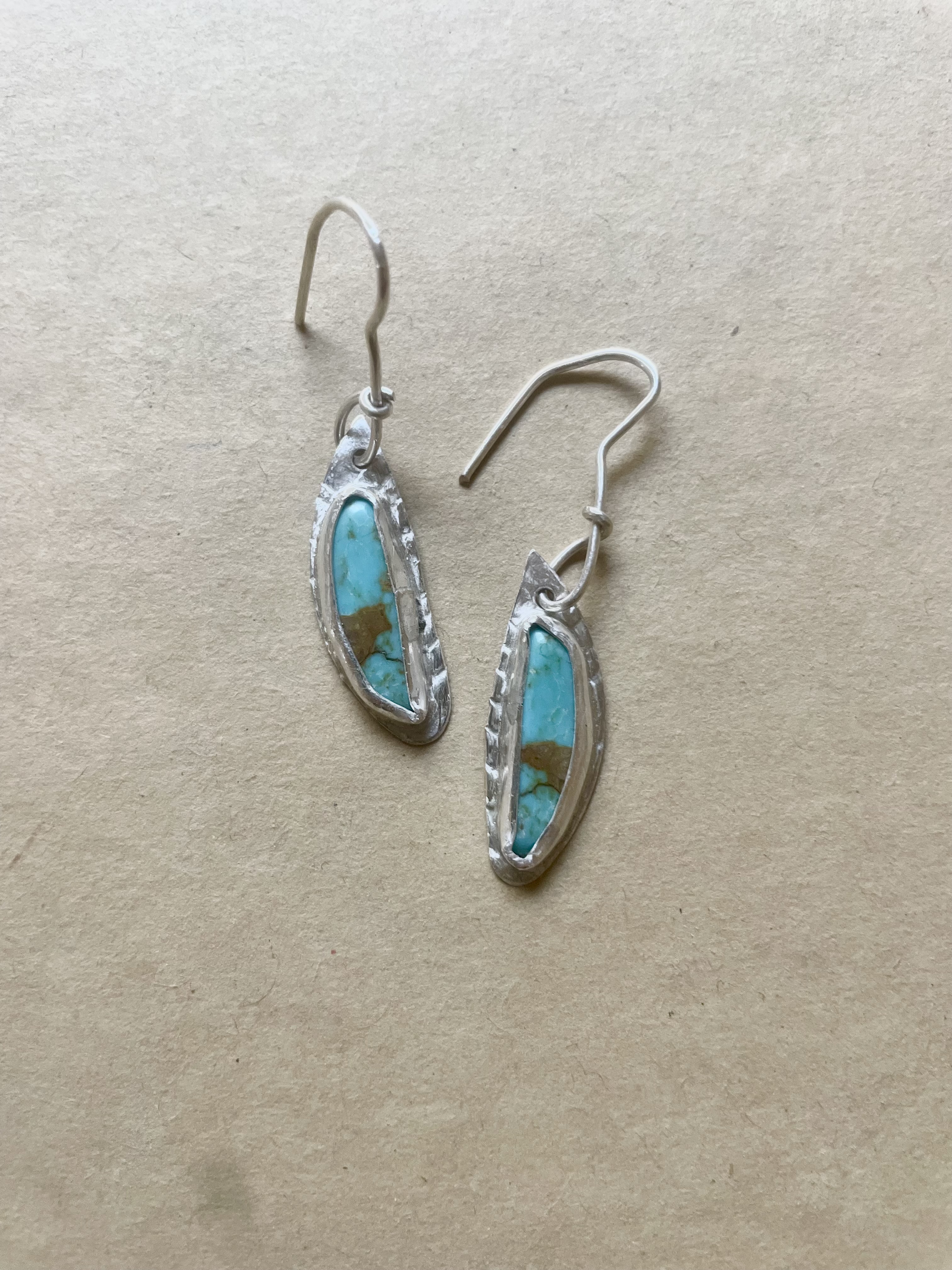 "Buffalo Road" Red Mountain Turquoise Earrings in Sterling Silver