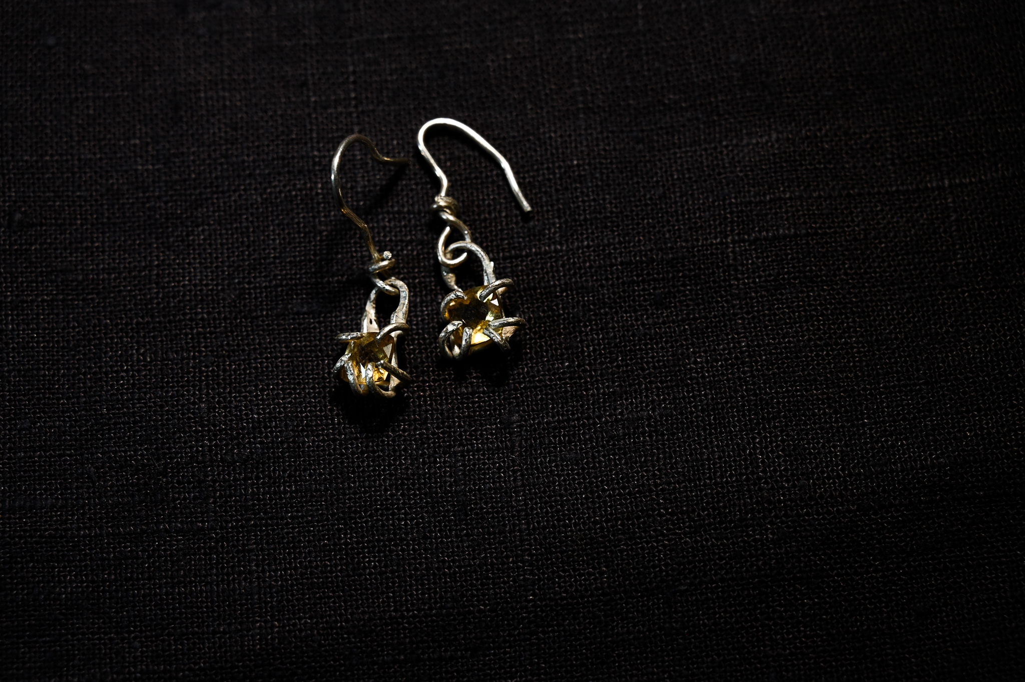 Cushion Cut Citrine in Sterling Silver Earrings