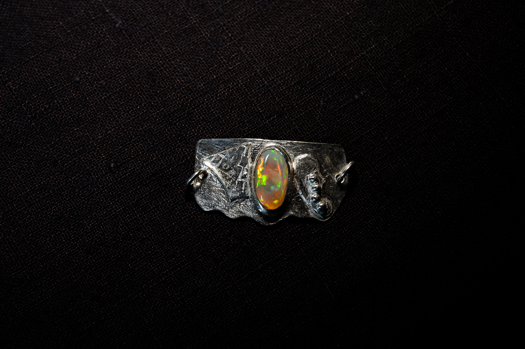 "Dripping Crown": Spectacular Ethiopian Opal Link in Sterling Silver (Bracelet or Necklace)