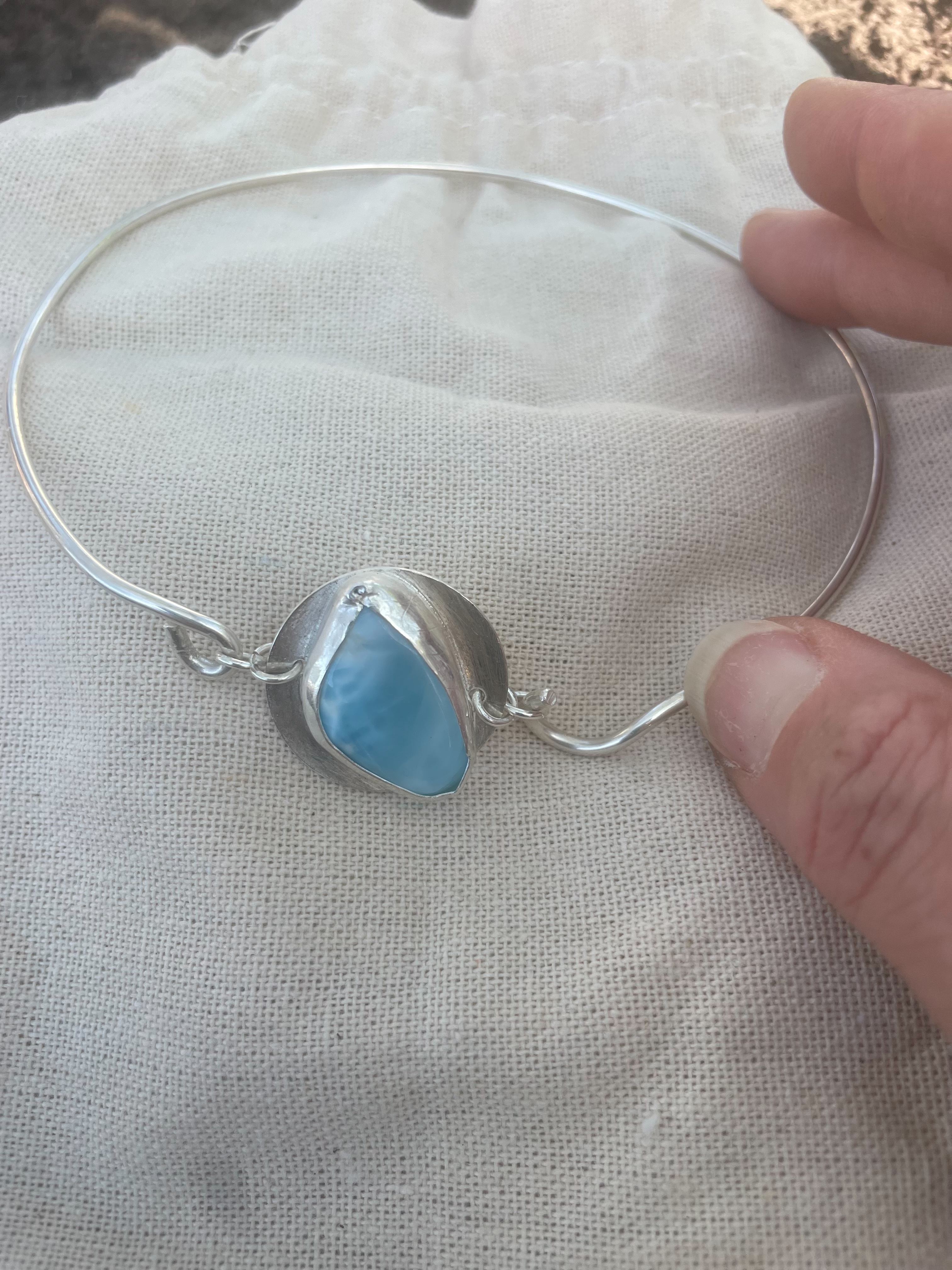 Larimar Collarbone Necklace (Choker) 5A Grade 