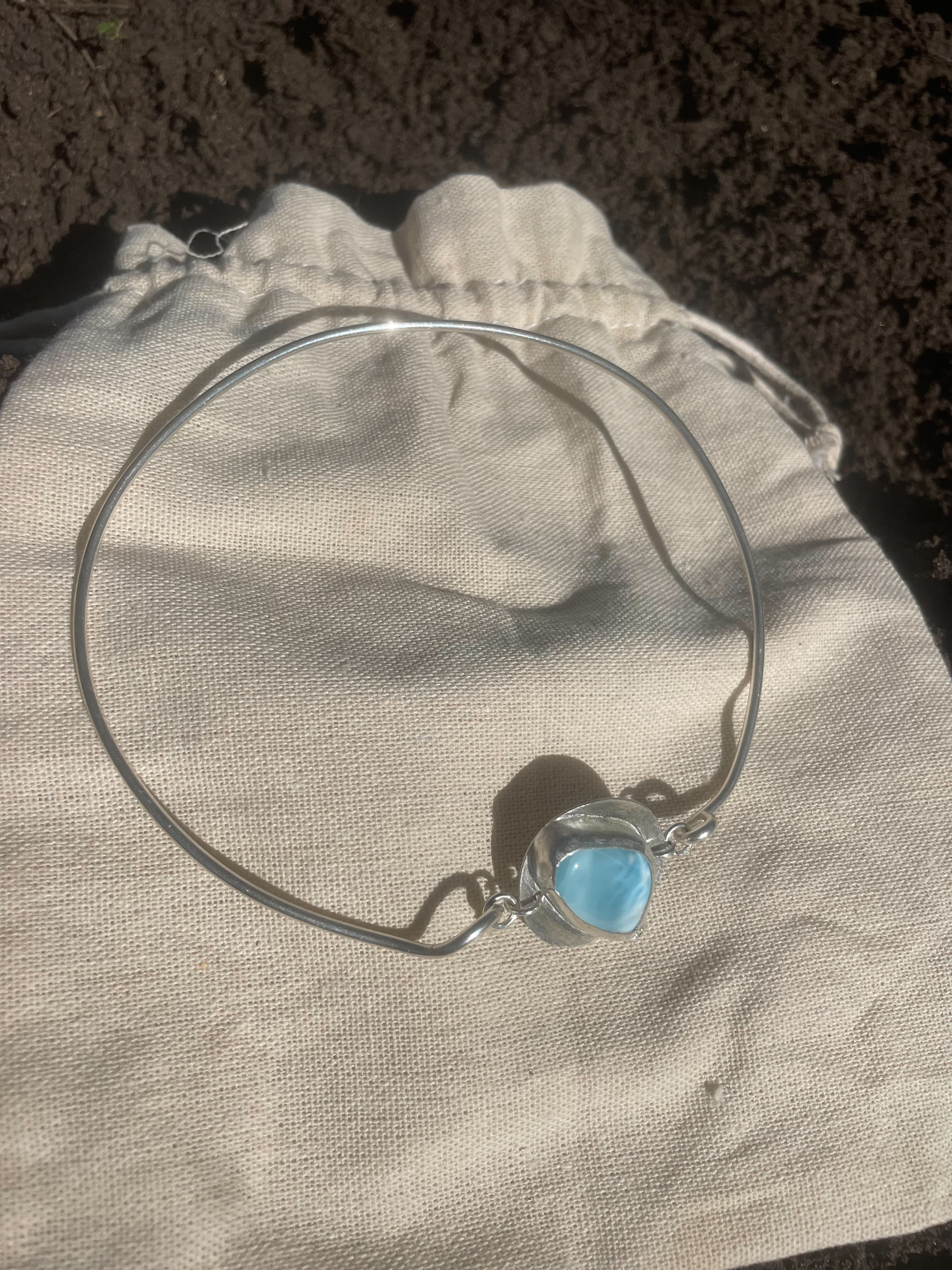 Larimar Collarbone Necklace (Choker) 5A Grade 